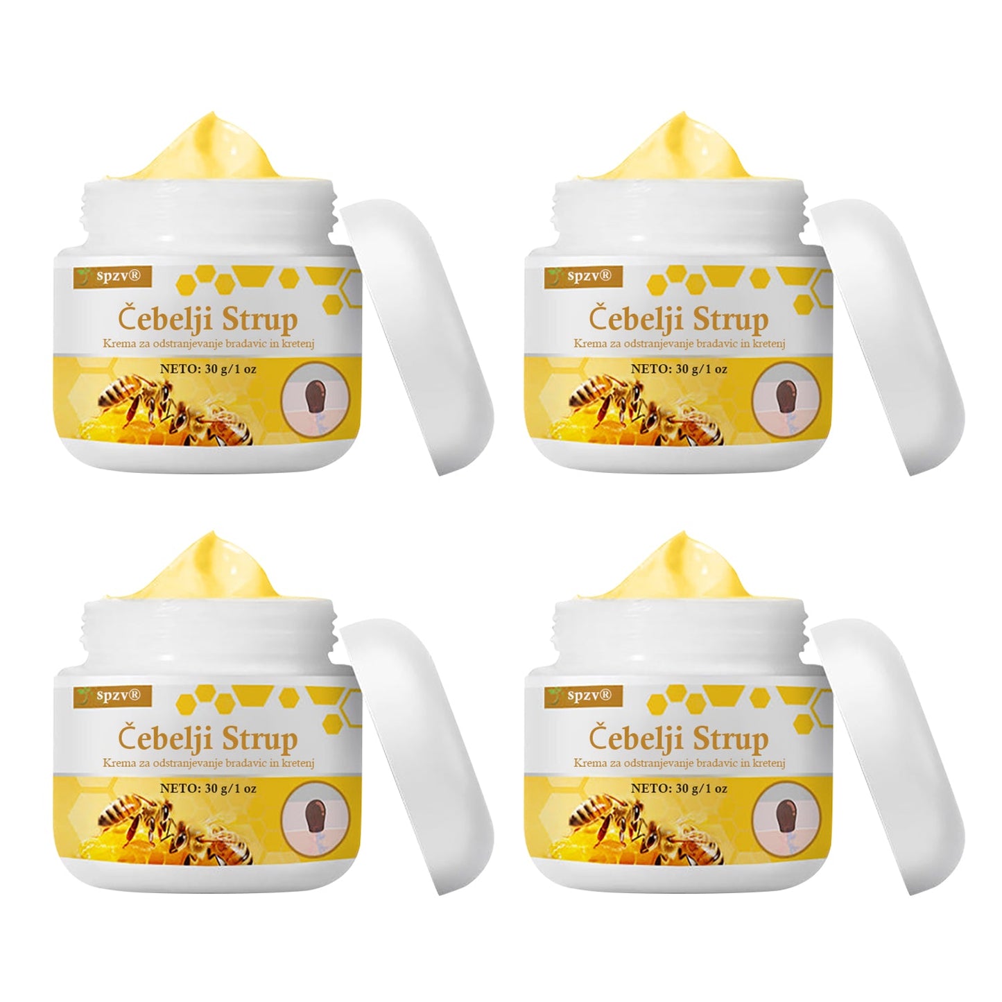 🐝𝐒𝐩𝐳𝐯® Č𝐞𝐛𝐞𝐥𝐣𝐢 𝐒𝐭𝐫𝐮𝐩 𝐊𝐫𝐞𝐦𝐚 𝐳𝐚 𝐨𝐝𝐬𝐭𝐫𝐚𝐧𝐣𝐞𝐯𝐚𝐧𝐣𝐞 𝐛𝐫𝐚𝐝𝐚𝐯𝐢𝐜 𝐢𝐧 𝐤𝐫𝐞𝐭𝐞𝐧𝐣, Certificirano s strani JAZMP (Slovenska agencija za zdravila in medicinske pripomočke) 💖 Zdravi bradavice, kožne izrastke, okužbe in keratozo, gladi neenakomerno kožo